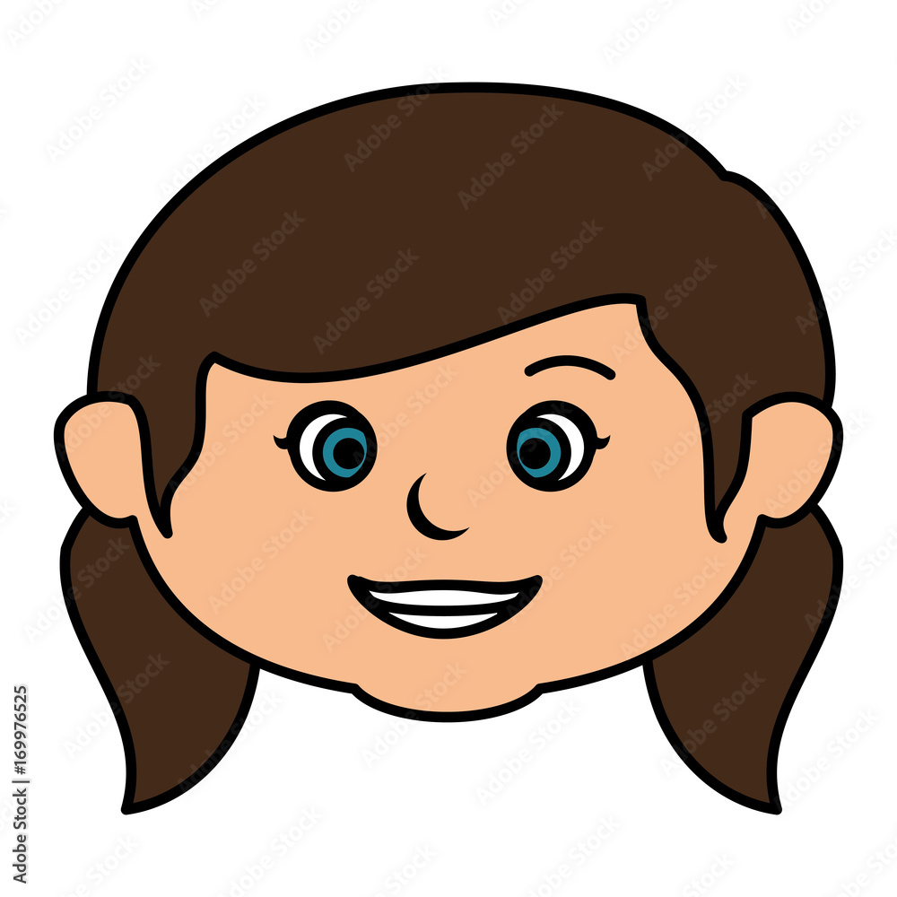 cute little girl head character vector illustration design cute little girl head character vector illustration design