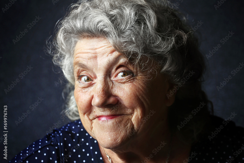Smile elderly woman portrait