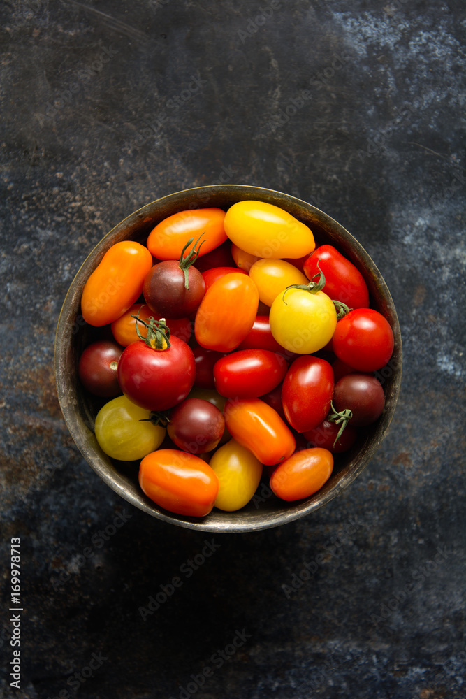 Bowl of colorful cherry tomatoes Bowl of colorful cherry tomatoes