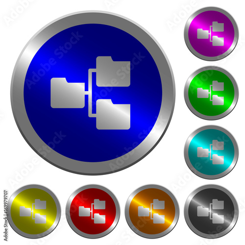 Shared folders luminous coin-like round color buttons