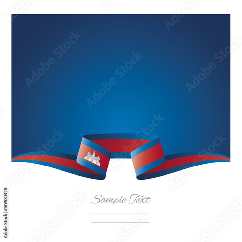 Abstract background Cambodia flag ribbon