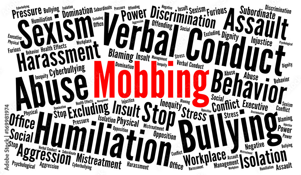 Mobbing word cloud concept Mobbing word cloud concept