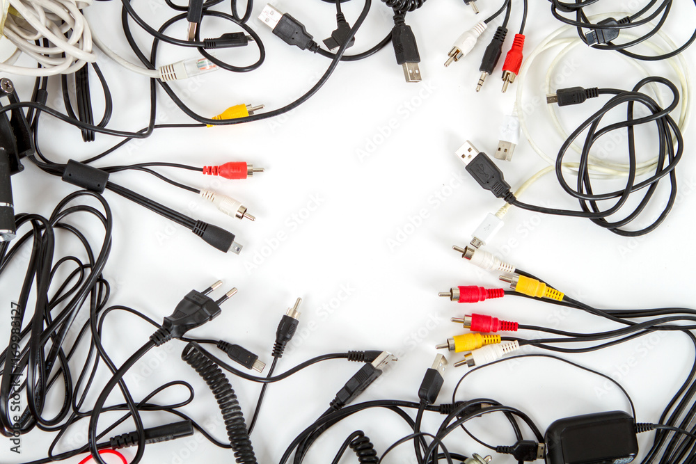 pile of usb wires pile of usb wires