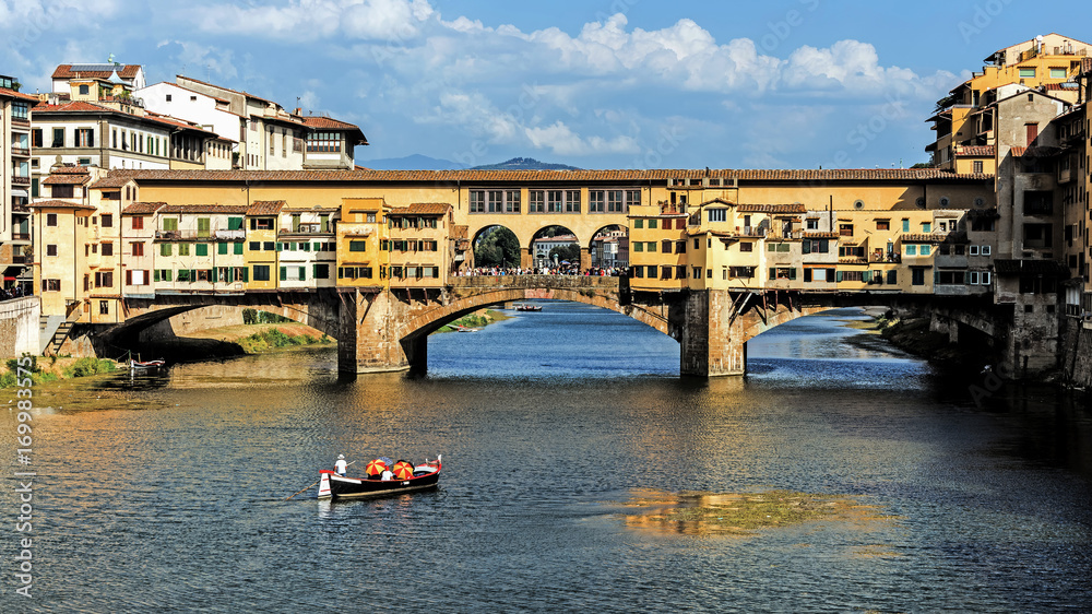 Ponte Vecchio, ancient bridge over Arno river in Florence, Italy
