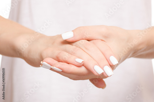 Female hands in hand holding confidence
