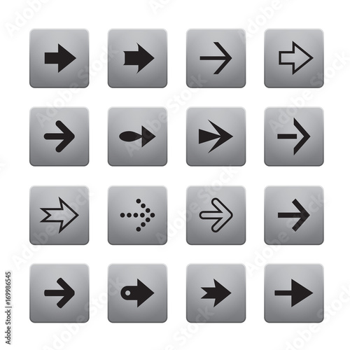 Free Download Set of black vector arrows and grey buttons. - GFXLoad