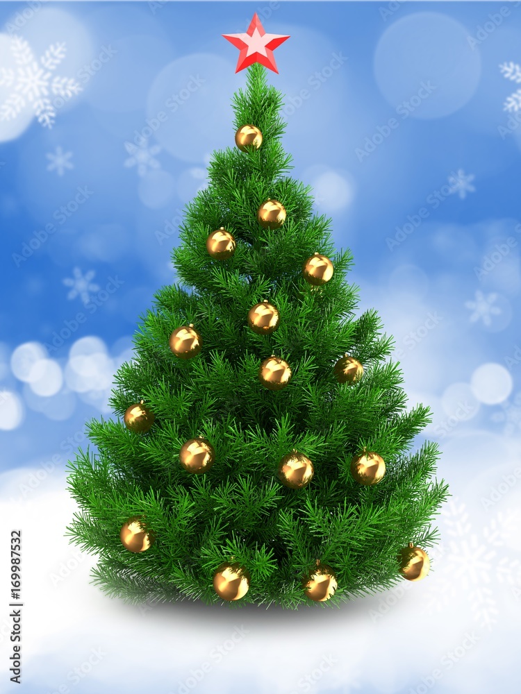 3d green Christmas tree