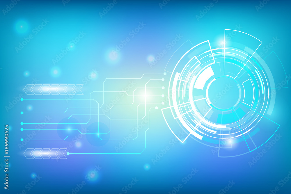 Blue Circle Abstract Hi Technology Innovation With Line Circuit Communication Vector Background Blue Circle Abstract Hi Technology Innovation With Line Circuit Communication Vector Background