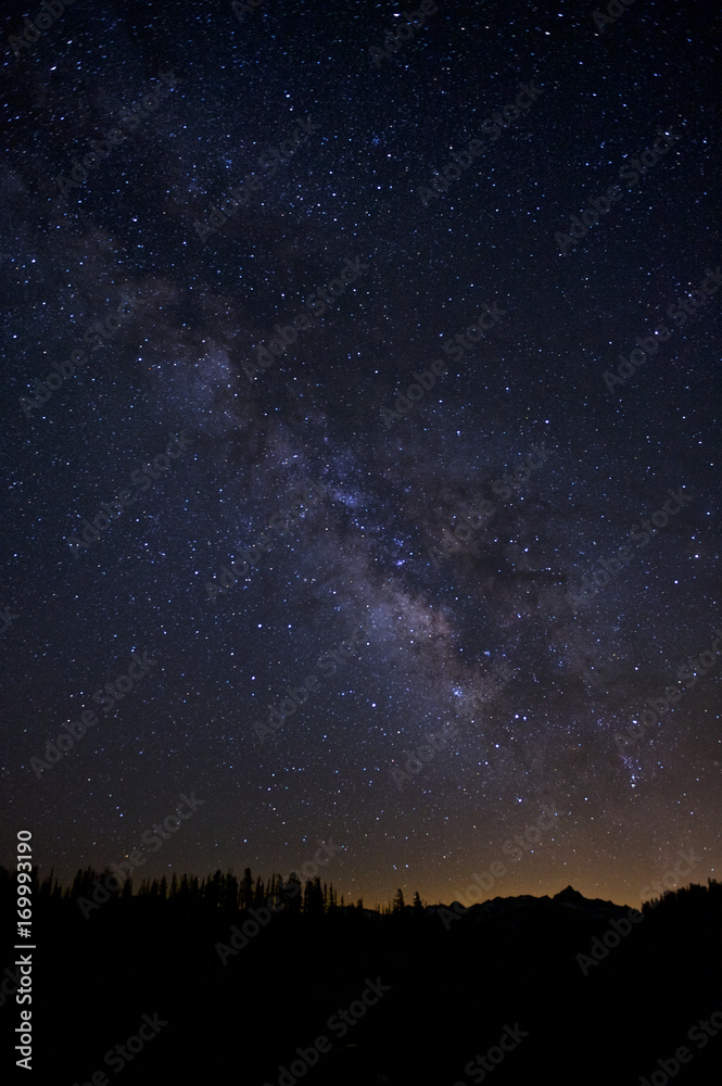 Milky way over Mt Clark, Yosemite, CA, USA