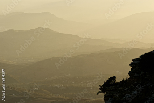 Farmland surrounding the Karstic formations of El Torcal de Antequera, Malaga, Spain