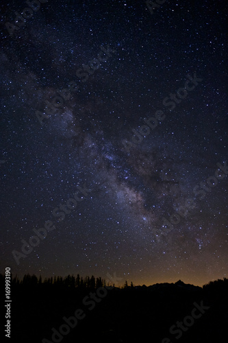 Milky way over Mt Clark, Yosemite, CA, USA
