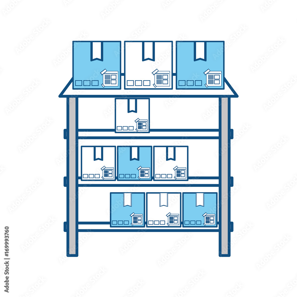 shelves with carton boxes icon over white background vector illustration shelves with carton boxes icon over white background vector illustration