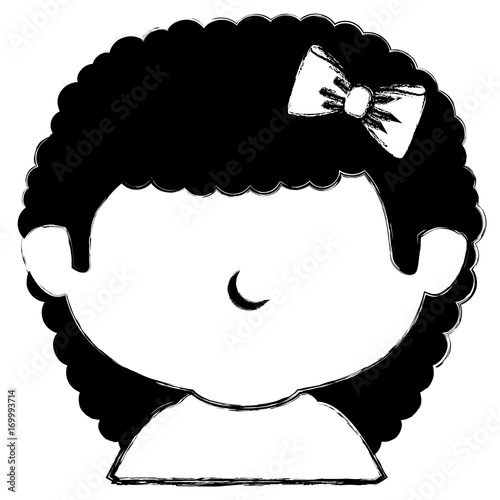 cute little girl shirtless character vector illustration design