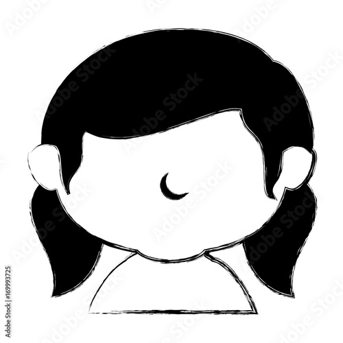 cute little girl shirtless character vector illustration design