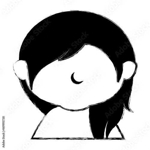 cute little girl shirtless character vector illustration design