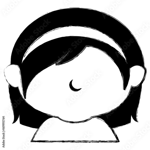 cute little girl shirtless character vector illustration design