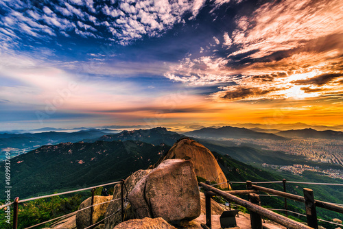 Bukhansan Mountain in Bukhansan National Park, South Korea photo
