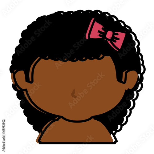 black little girl shirtless character vector illustration design
