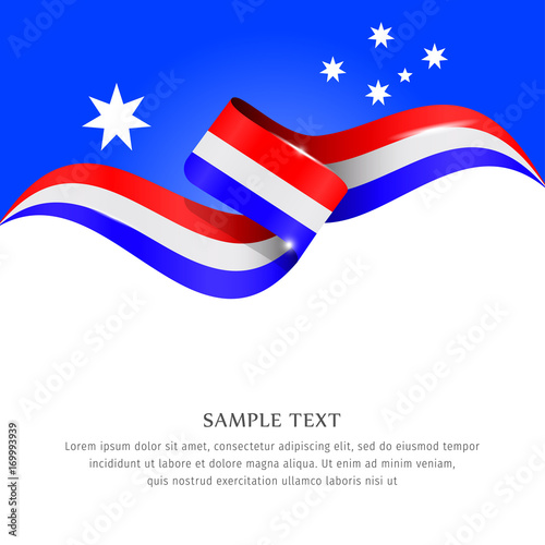 Abstract background flag. Background flag ribbon for liberty, national event, celebration, brochure, slide show, and general election. Abstract color background Australia flag ribbon vector.