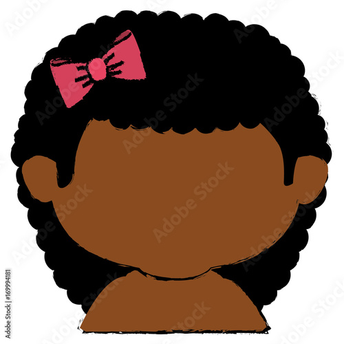 black little girl shirtless character vector illustration design