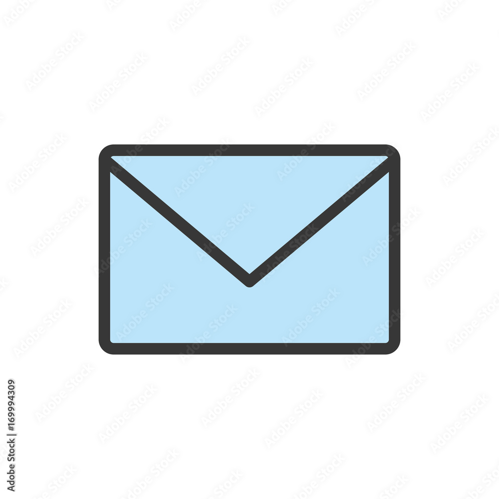 flat line monocromatic envelope over white background vector illustration flat line monocromatic envelope over white background vector illustration