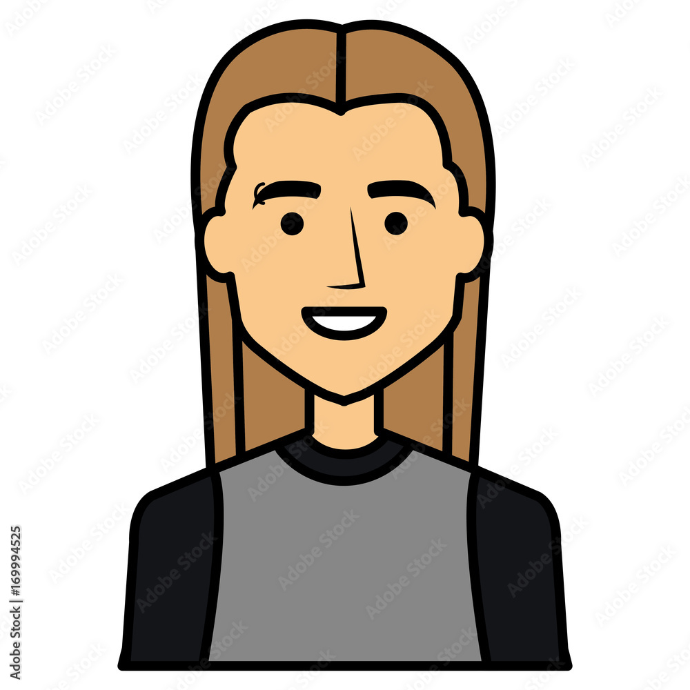 young man with hair long avatar character vector illustration design young man with hair long avatar character vector illustration design