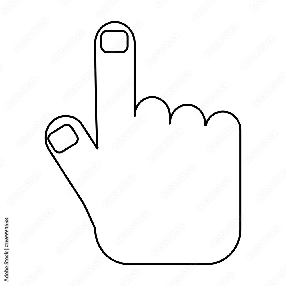 Obraz premium flat line uncolored hand over white background vector illustration