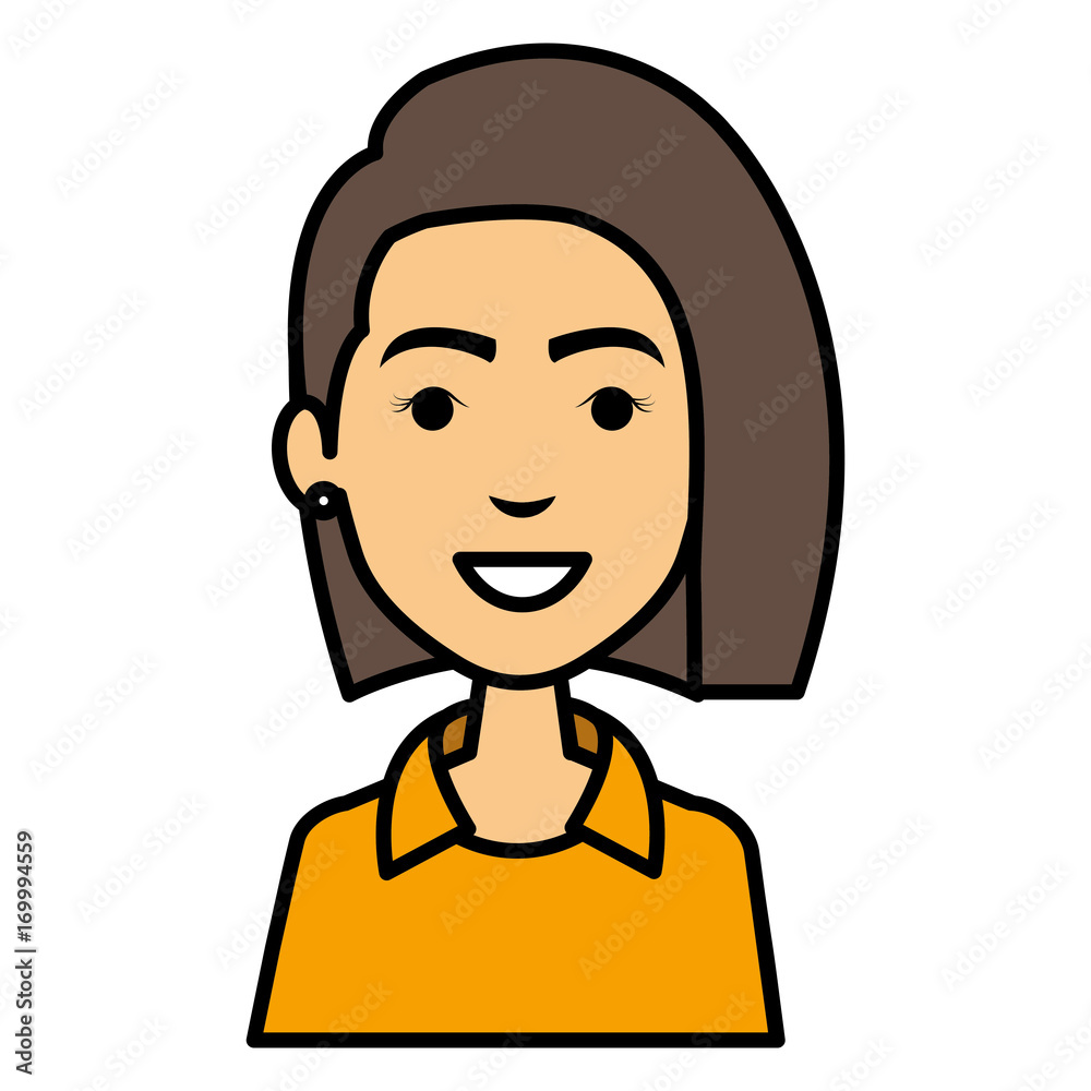 beautiful woman avatar character vector illustration design