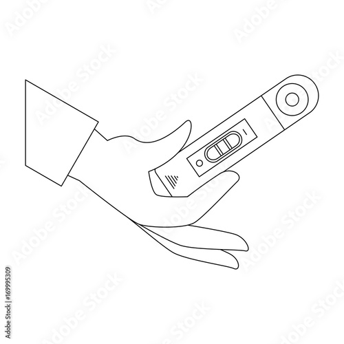 hand human with pregnancy test isolated icon vector illustration design