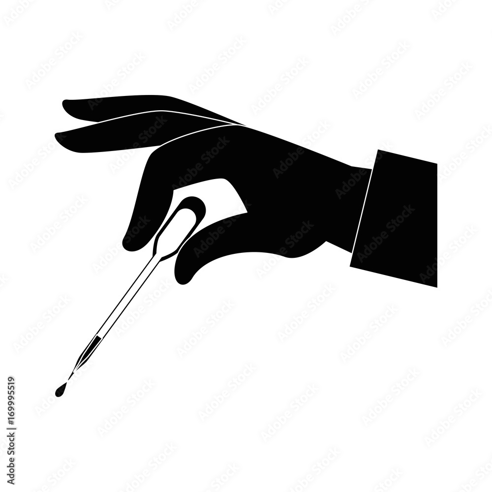 hand with Dropper for urine test vector illustration design hand with Dropper for urine test vector illustration design
