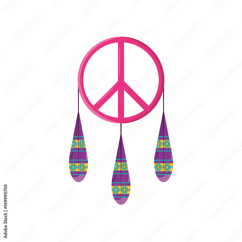 Fototapeta premium colorful dream catcher over white background vector illustration