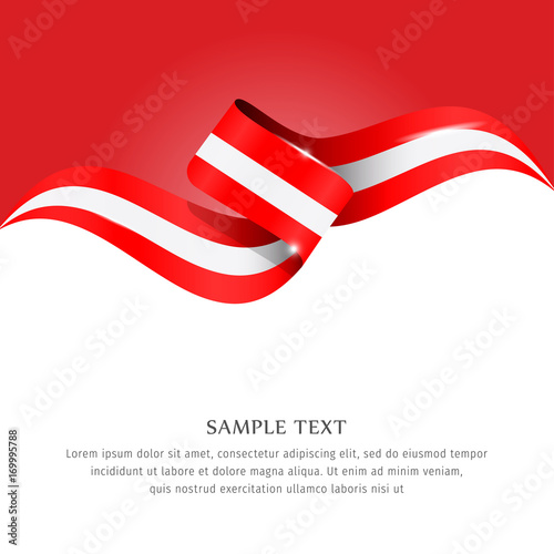 Abstract background flag. Background flag ribbon for liberty, national event, celebration, brochure, slide show, and general election. Abstract color background Austria flag ribbon vector.