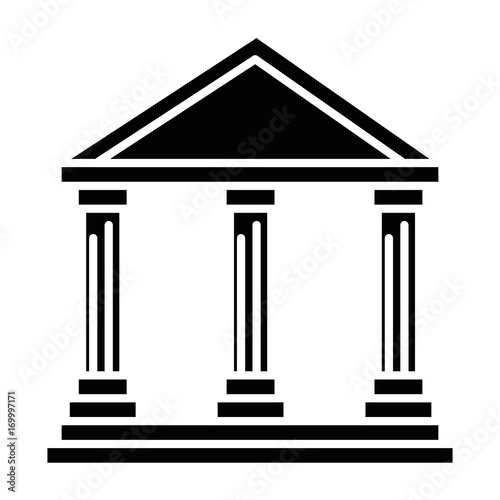 building with columns icon vector illustration design