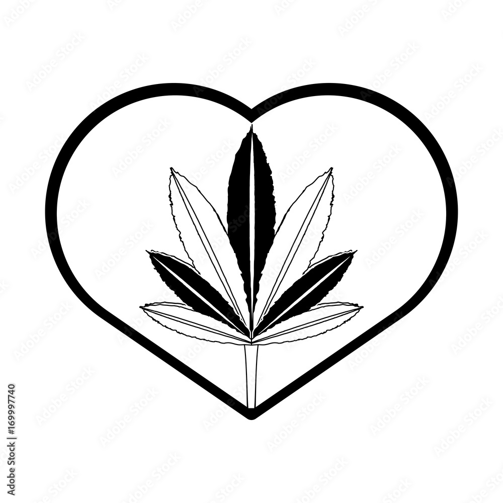 heart with plant icon over white background vector illustration