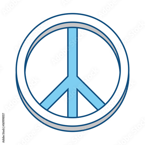peace sign icon over white background vector illustration