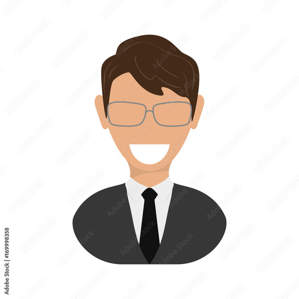 colorful  executive man  avatar over white  vector illustration