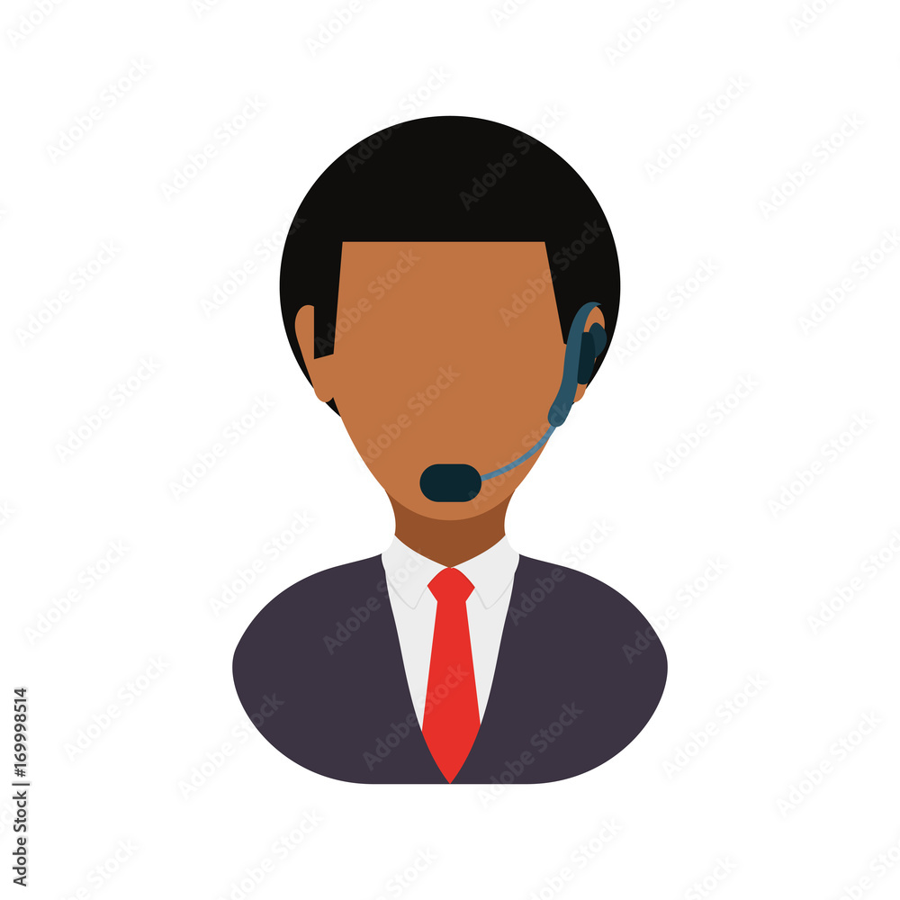 colorful  operator man  over white background vector illustration