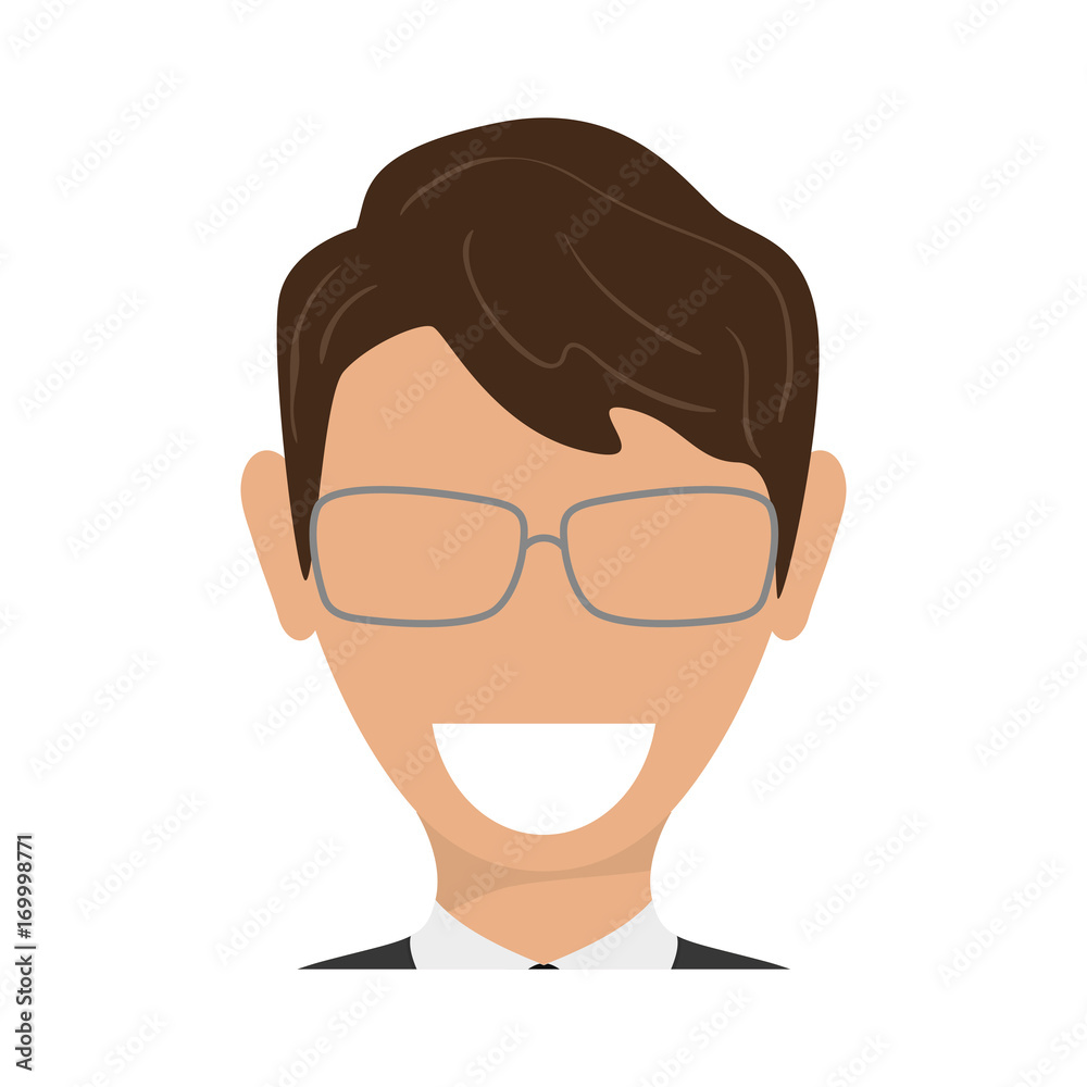 colorful  man avatar over white backcground vectro illustration