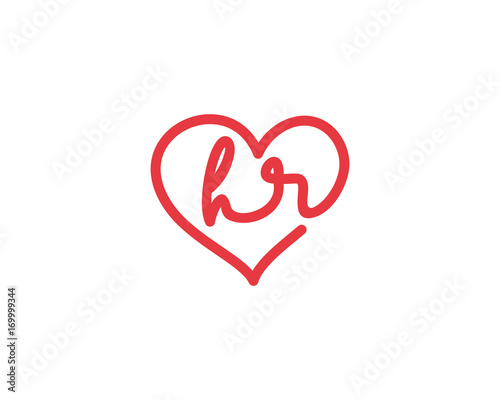 Lowercase letter hr and heart 1