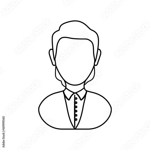 avatar businessman icon over white background vector illustration