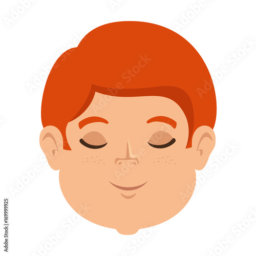 man sleeping head character icon vector illustration design