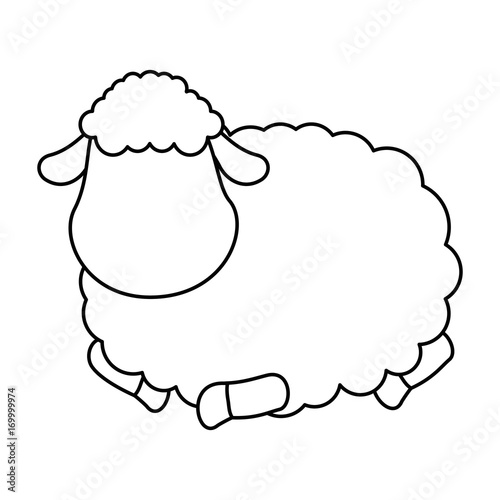 cute sheep character icon vector illustration design