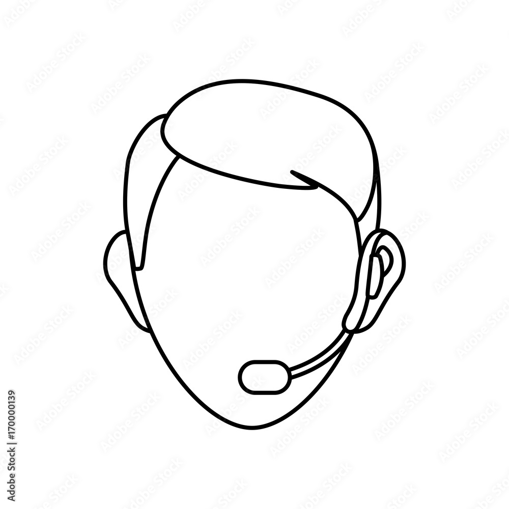 man with headset icon over white background vector illustration man with headset icon over white background vector illustration