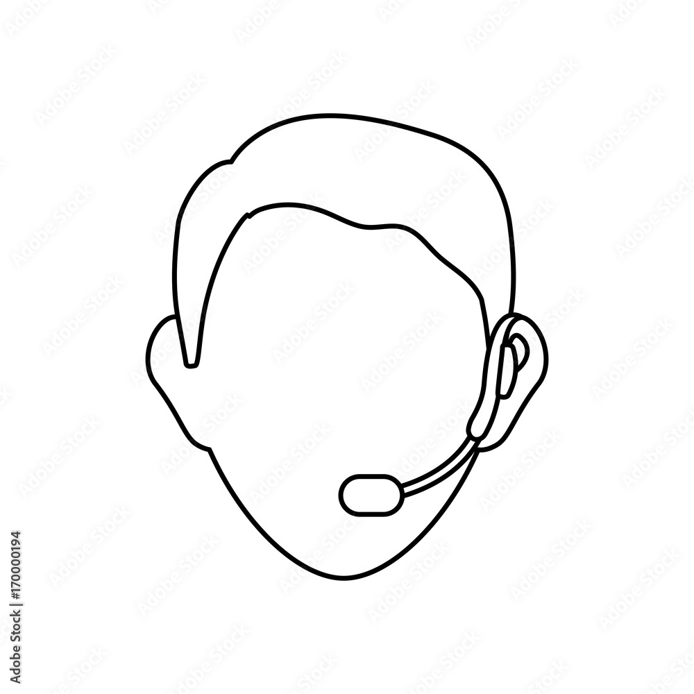 man with headset icon over white background vector illustration man with headset icon over white background vector illustration