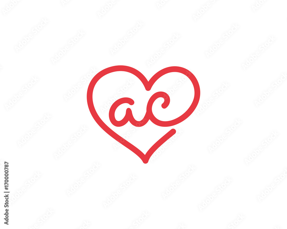 Lowercase letter ac and heart 1