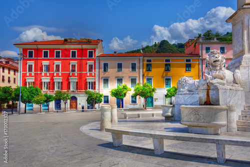 arance square and obelisk Massa Tuscany Italy