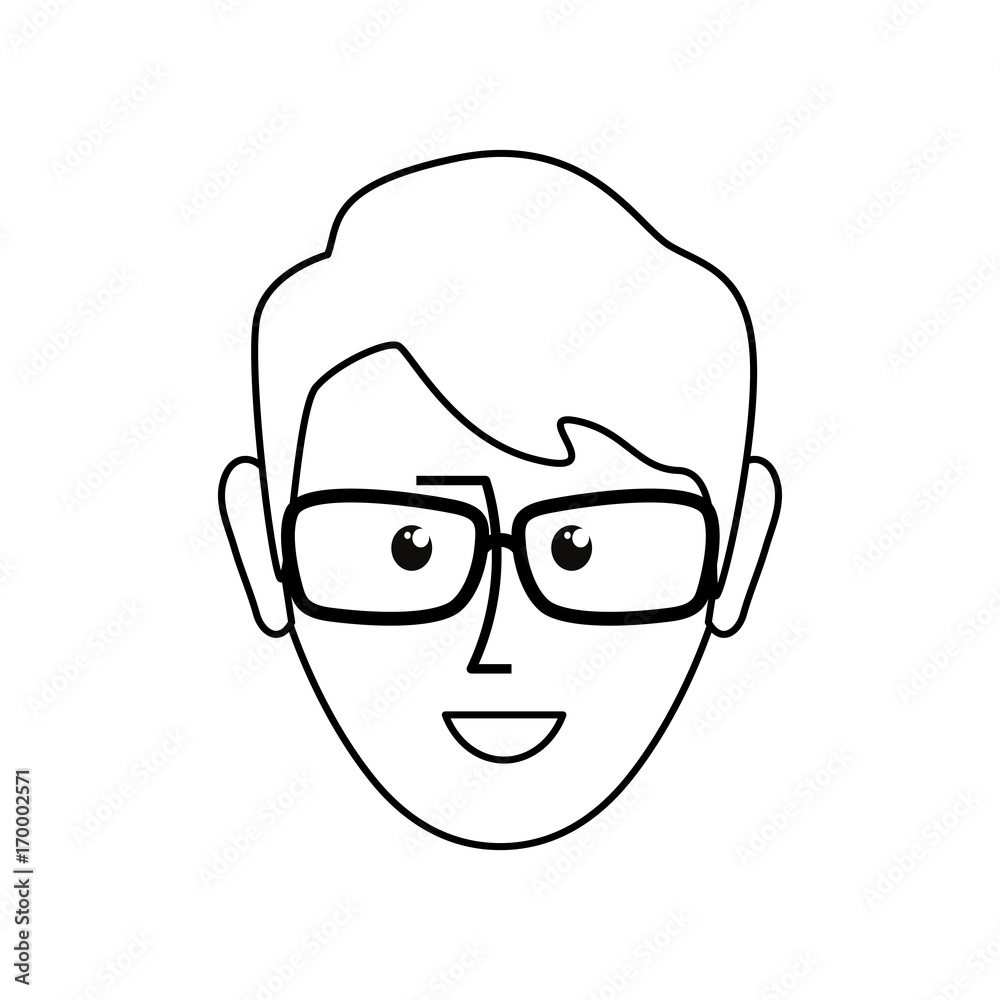 man with glasses icon over white background vector illustration