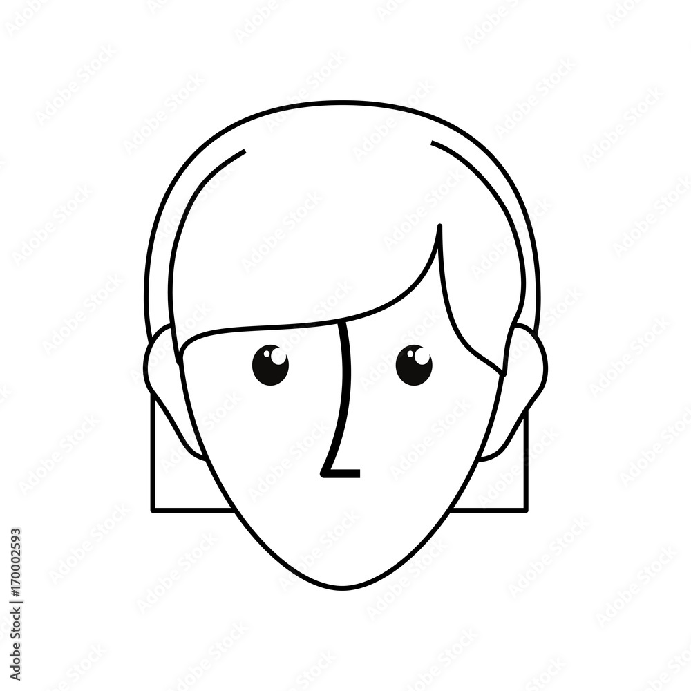 cartoon  woman face icon over white background vector illustration
