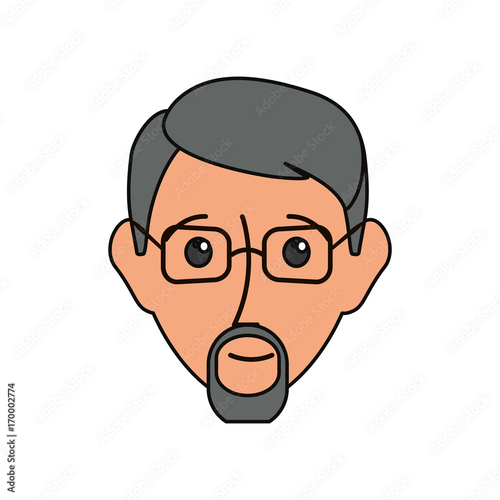 man with glasses icon over white background vector illustration