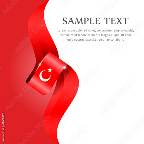 Abstract background flag. Background flag ribbon for liberty, national event, celebration, brochure, slide show, and general election. Abstract color background Turkey flag ribbon vector.